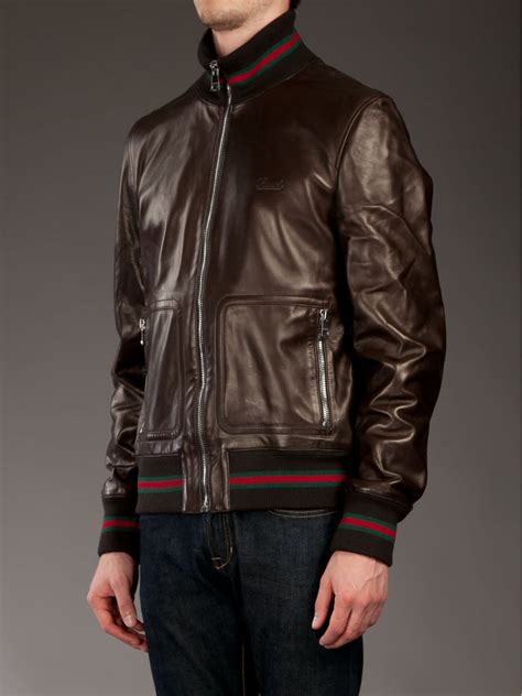 gucci leather jackets|gucci leather jacket men's.